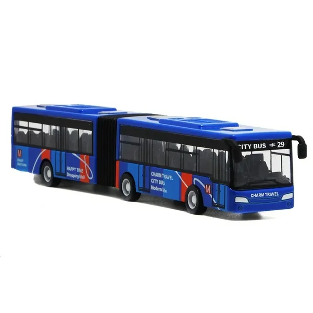 1:64 Alloy City Bus Model Vehicles City Express Bus Double Buses Diecast Vehicles Toys Funny Pull Back Car Children Kids Gifts – Image 2