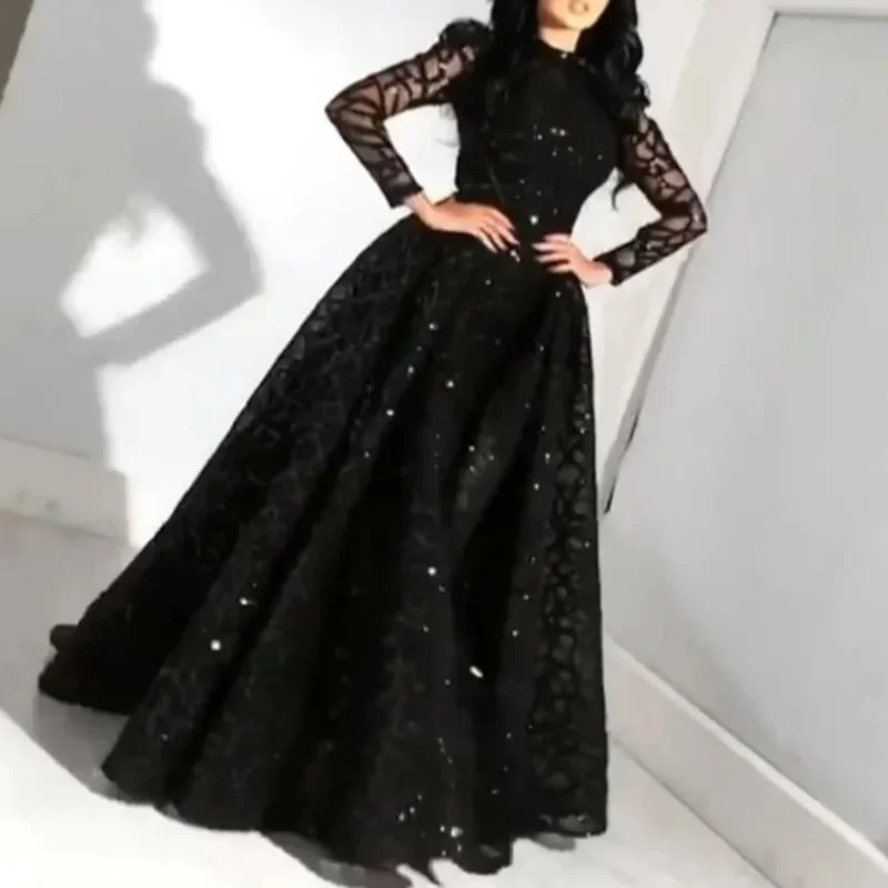Robe de mariée à manches longues pour femmes, tachetée dorée, Station indépendante Amazon, origine continentale chinoise, nouvelle collection 2024