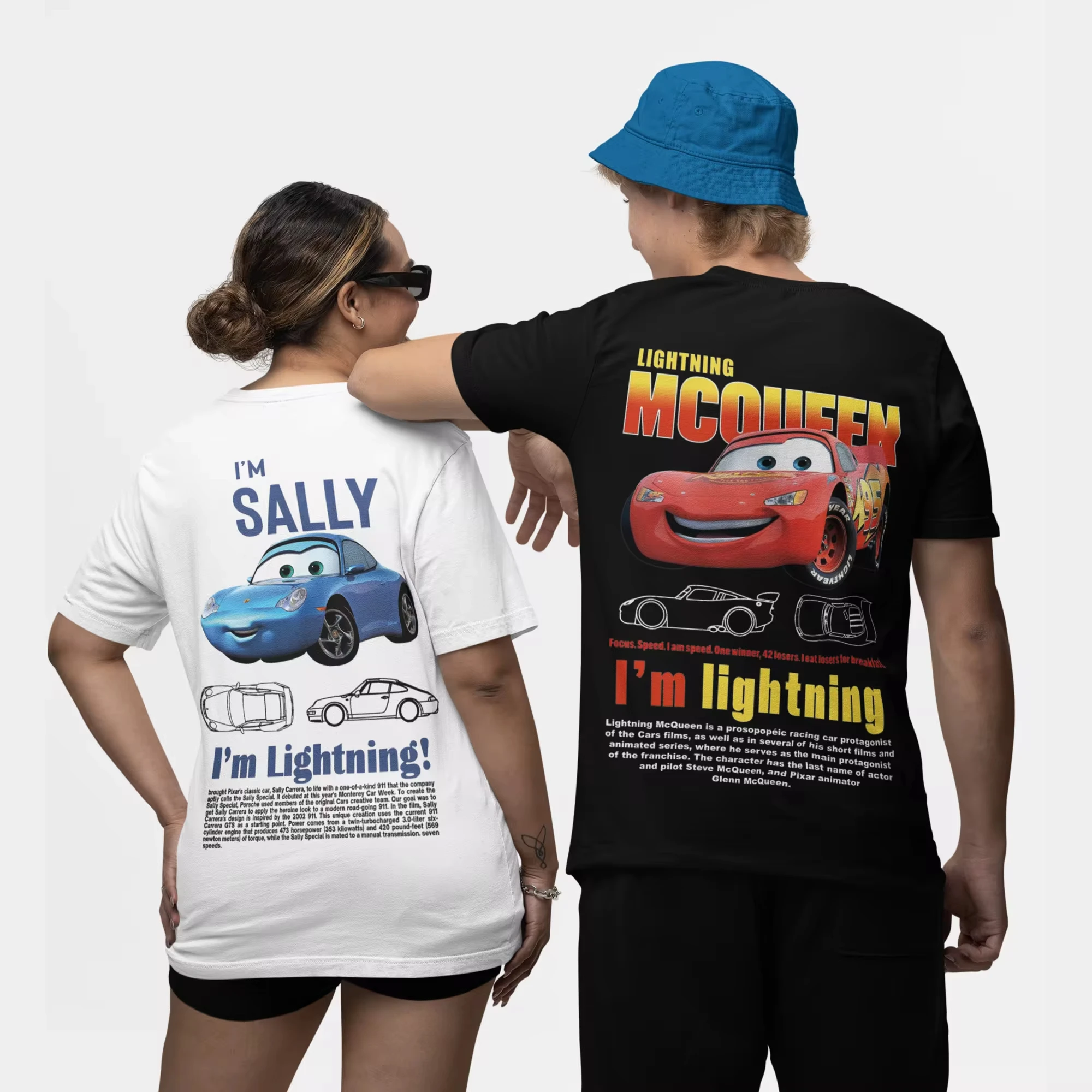 T-shirt graphique unisexe Sally I'm Rains Cars Mcqueen, vêtements en coton, accessoires drôles, été