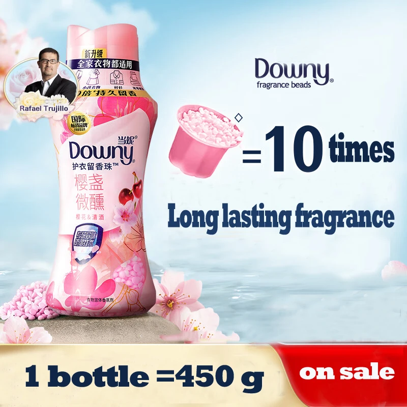 Downy Lessive Scent Booster Beads, sexuellement Adoucissant, Unstoppables, Thé Chaud, Sakura Forest, Rose, Enge and Woods, Semll, 450g