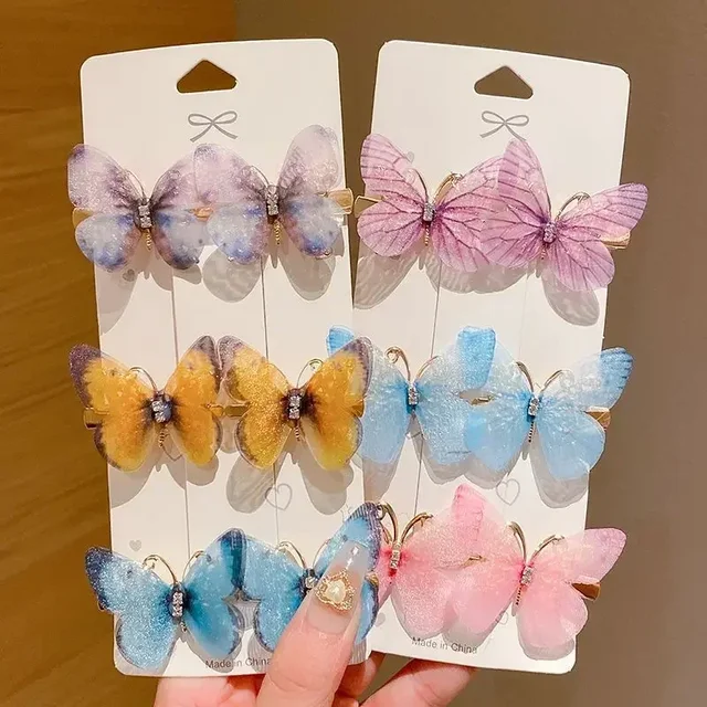 Épingles à cheveux papillon colorées pour filles, barrettes pour enfants, ornement de cheveux doux, vêtements de sauna arc-en-ciel, accessoires de mode – Image 4