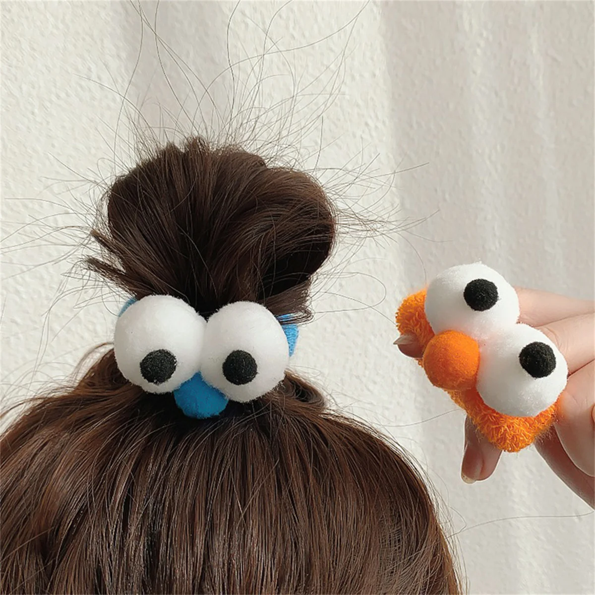 Bande de cheveux de dessin animé pour enfants, boucle de cheveux à haute élasticité, mini bande mignonne, grands yeux drôles, document de bonbons pour fille, 1PC