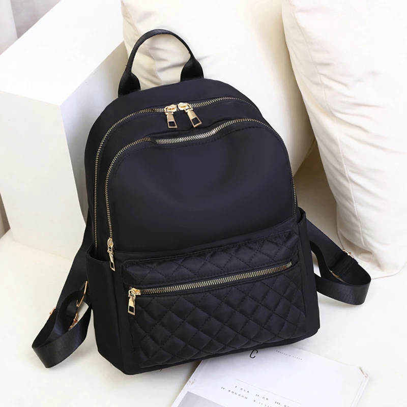 Sac à dos Oxford étanche pour femmes, sacs d'école noirs pour adolescentes, grande capacité, fourre-tout de voyage à la mode, 2024