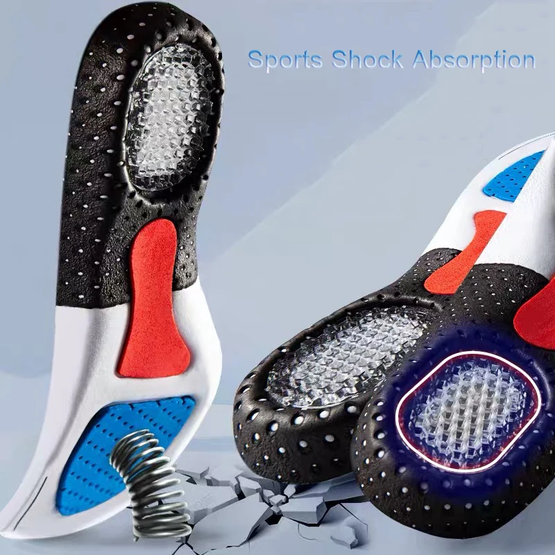 Semelles orthopédiques pour homme femme coussin en mousse à mémoire de forme semelle intérieure en Silicone coussinets de soutien de la voûte plantaire coussin de chaussure de Sport insert de course souple