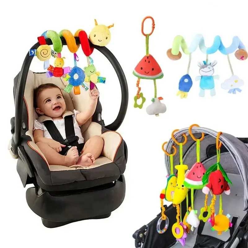 Caterpillars colorés, chariot pour bébé, accessoires de dessin animé, pendentif, jouet apaisant pour bébé, lit environnant, Animal mignon, jouet apaisant