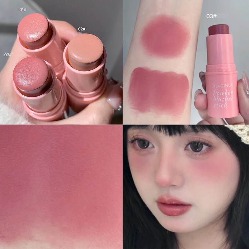 Bâton de fard à joues Monochrome mignon, crème, teinte lisse des joues, couleur chair, naturel, mat, Rose, visage, Rouge, maquillage coréen pour femmes