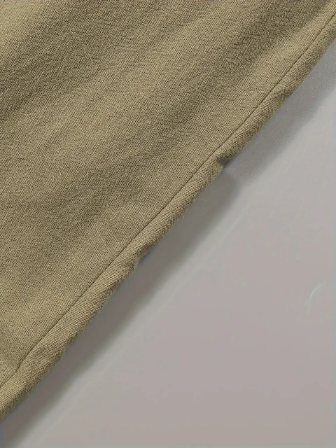Robe longue en coton et lin respirant pour femmes, grande taille, manches fendues, Vintage, couleur unie, avec poches, été – Image 5