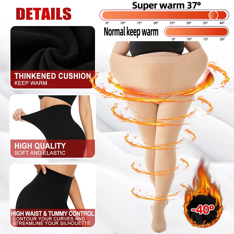 Femmes hiver Leggings chaud Leggins taille haute couleur unie velours femmes épaissi velours Leggings extensible noir Leggings