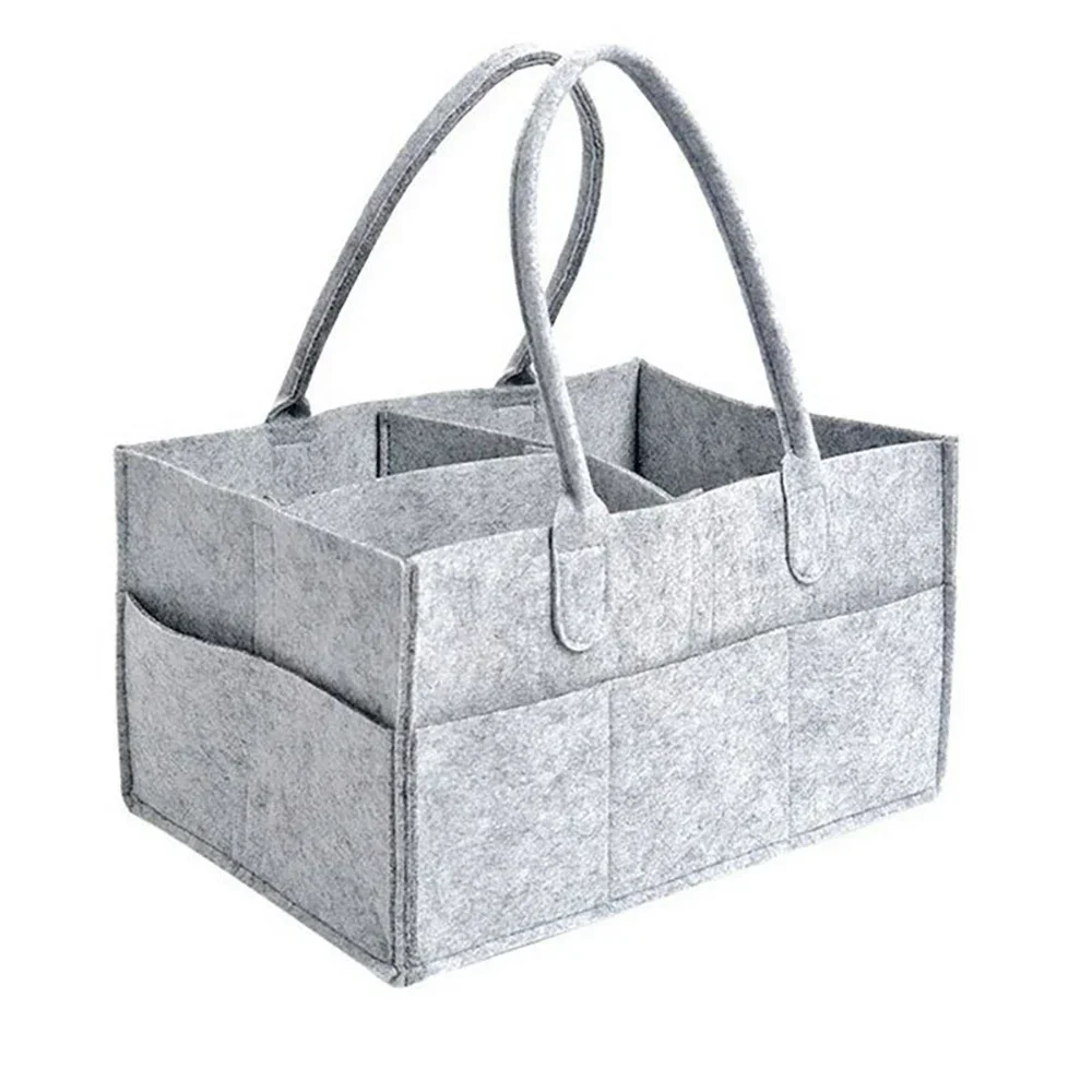 Sac de voyage Portable pour maman, produits pour bébé, boîte de rangement en feutre à la mode pour pépinière, organisateur pliable Durable avec poignée