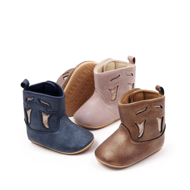 BJZ4071-Bottes pour bébé fille et garçon, trois couleurs unies, mignonnes, à la mode, de haute qualité, confortables, pour les premiers pas, printemps et automne
