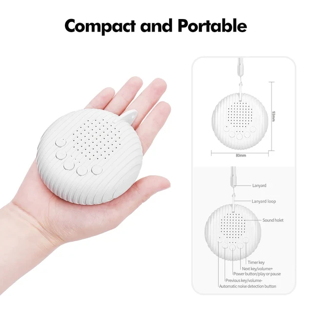 Machine Portable à Bruit Blanc pour le Sommeil de Bébé, Volume Réglable, 10 Chansons, Batterie Rechargeable spatirée, Q3 – Image 4