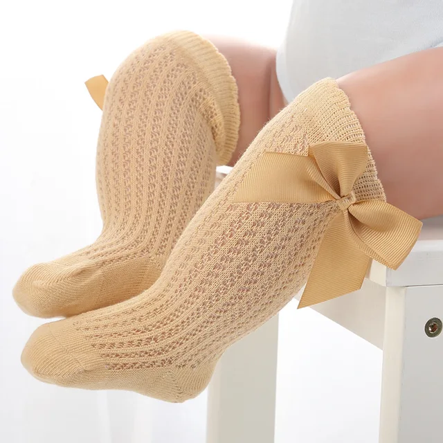 3 paires/lot été bébé filles chaussettes enfant en bas âge infantile nœud coton maille respirant chaussettes nouveau-né princesse fille chaussettes pour 0-3 ans – Image 6