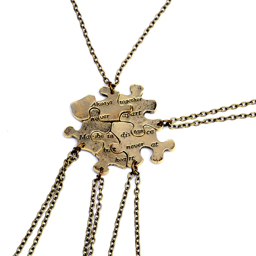 Collier meilleur ami, pendentif pentagramme créatif, accessoires en alliage, collier d'amitié pour hommes et femmes, 5 pièces/ensemble