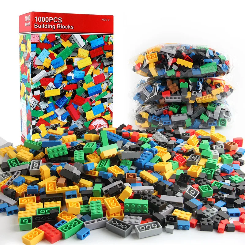 1000 bricolage blocs de construction créatifs ensemble en vrac blocs de construction classiques urbains assemblés cadeau d'anniversaire jouets éducatifs pour enfants