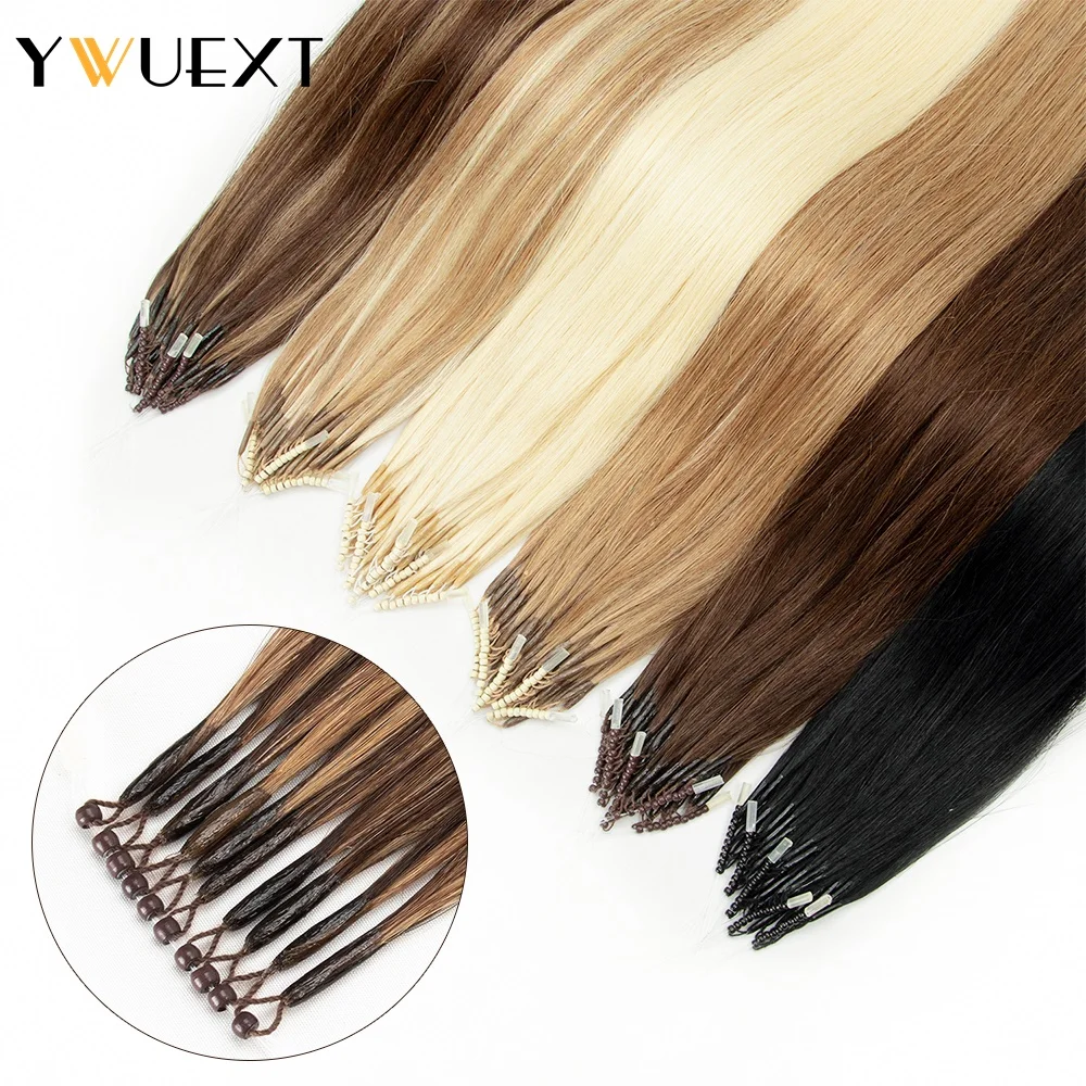 8D Hair Extensions 12" 16" 20" Natural Straight Machine Remy Human Hair Micro Beads Hair 30g Light colors Hair Extensions 50 str