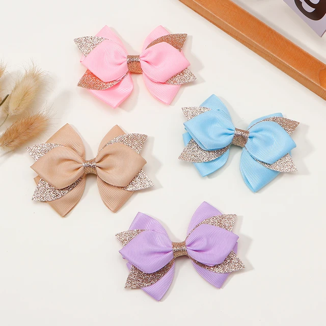 Épingle à cheveux avec nœud brillant pour enfants, épingles à cheveux mignonnes pour filles, vêtements de sauna pour enfants, accessoires pour cheveux de princesse, document solide, nouveau, 2 pièces – Image 5