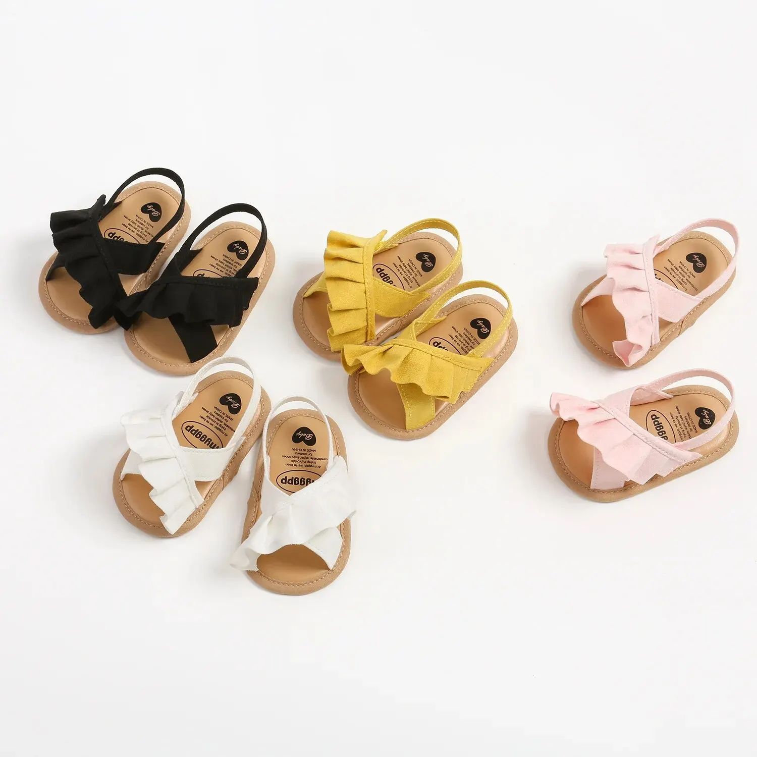 Meckior été bébé sandales bébé fille chaussures princesse semelle plate antidérapant enfant en bas âge premier marcheur berceau chaussures nouveau-né toile pantoufles