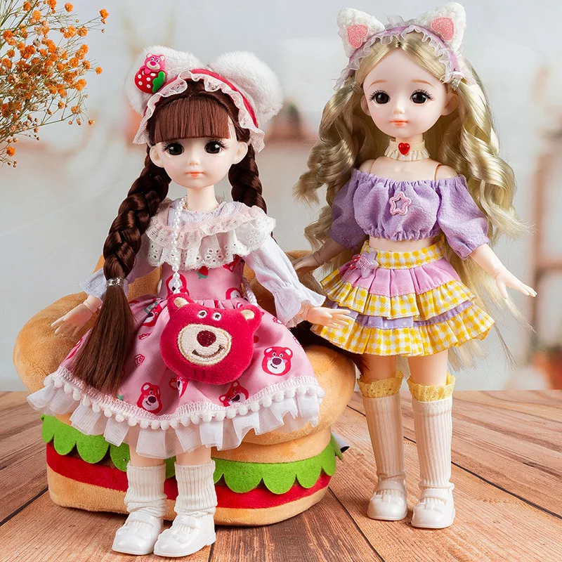 Ensemble complet de poupées BJD de 12 pouces pour filles, vêtements de poupées Anime 1/6, yeux 3D, mode Lolita, jouet DIY, cadeaux d'anniversaire pour enfants