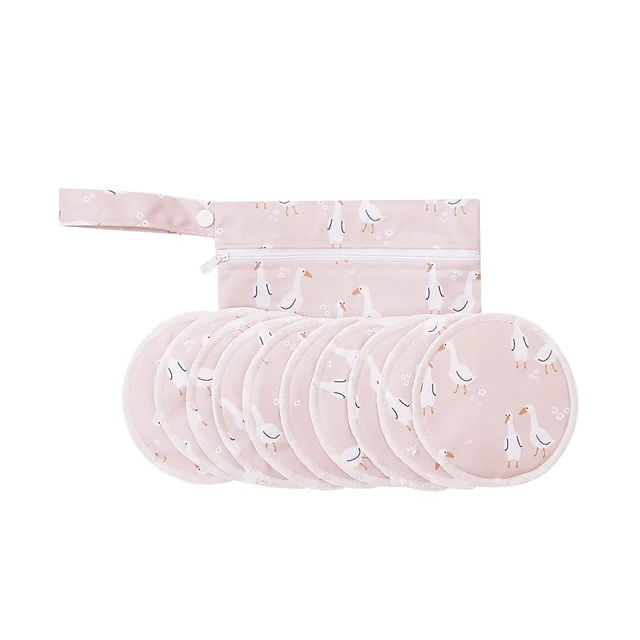 Mod yFlute-Coussretours d'Allaitement en Polyester Recyclé, Lavable et Réutilisable, avec Sac de Support Absorbant, Imperméable, pour Maman, 10 Pièces