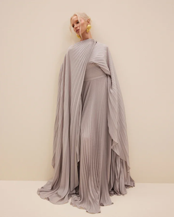 Robe de Soirée Longue en Mousseline de Soie pour Femme, Tenue de Bal, à Manches sulf, Élégante, de Mariage, 2024