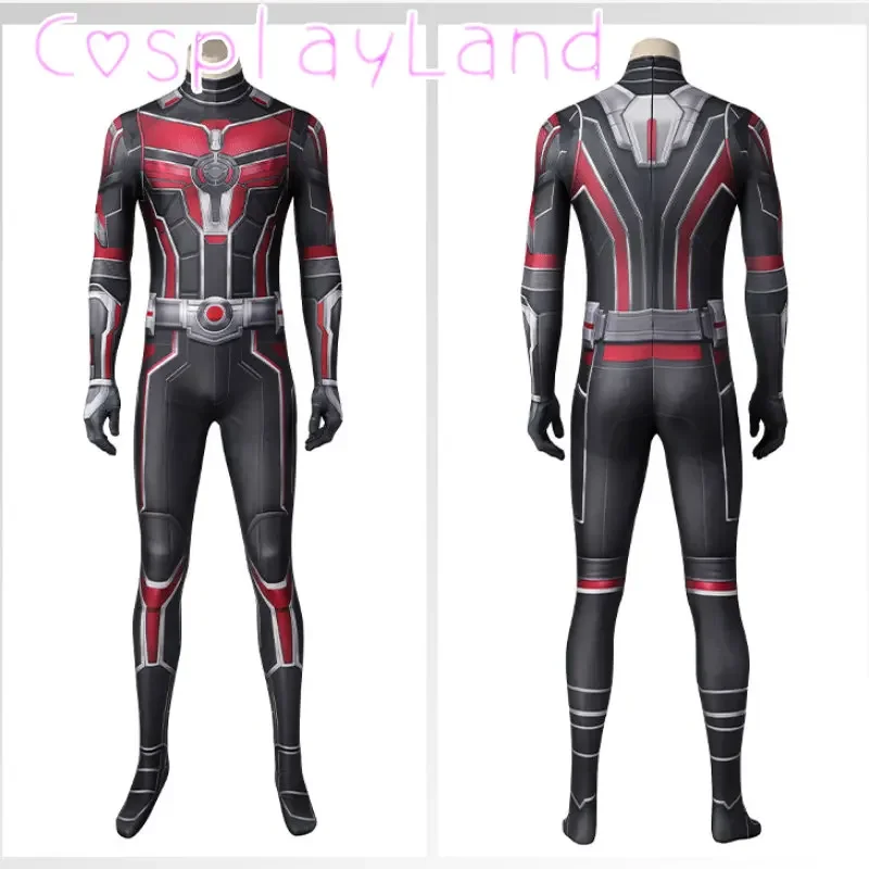 Ant And Wasp 3 Quantumania Costume Scott Lang Cosplay Jumpsuit Stretchy Bodysuit With Mask Halloween Carnival Adult Men Outfit