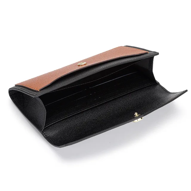 URBAN MASTER – portefeuille Long en cuir de vache véritable pour femme, pochette de couleur contrastée, porte-cartes et téléphone – Image 4