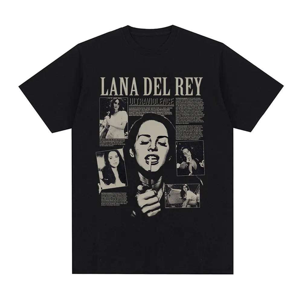 Chanteur Lana Del Rey t-shirt Ultraviolence Album de musique t-shirt Vintage Hip Hop Streetwear à manches courtes grande taille t-shirt femmes