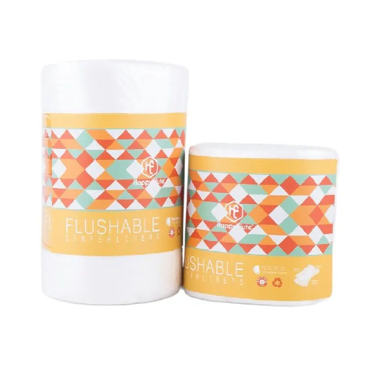 HappyFlute lingettes pour bébé en tissu de bambou doublures de couches biodégradables et jetables doublures de couches en tissu 1 rouleau 100 pièces