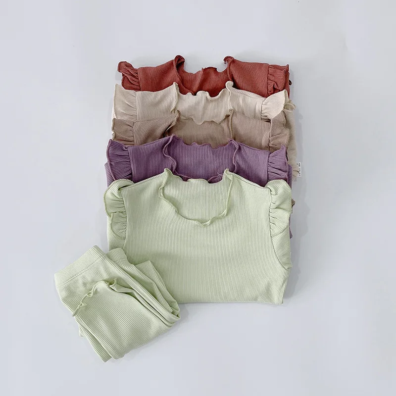 Pyjama de printemps pour enfants, sous-vêtements pour bébés filles, ensemble de vêtements de nuit pour enfants en bas âge
