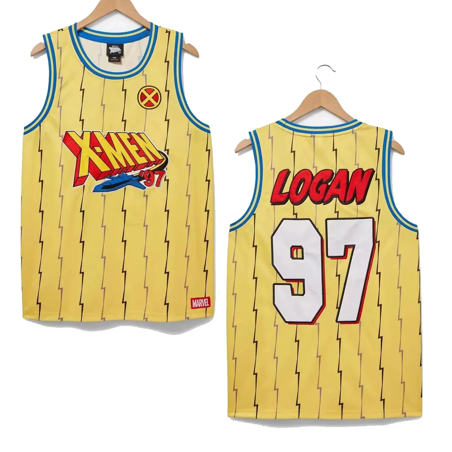 Marvel X-Men '97 Logan Basketball Jersey, Précieux Y-Respzed Baskerball GlaT-Shirt, Confortable, Respirant, Unisexe Vêtements