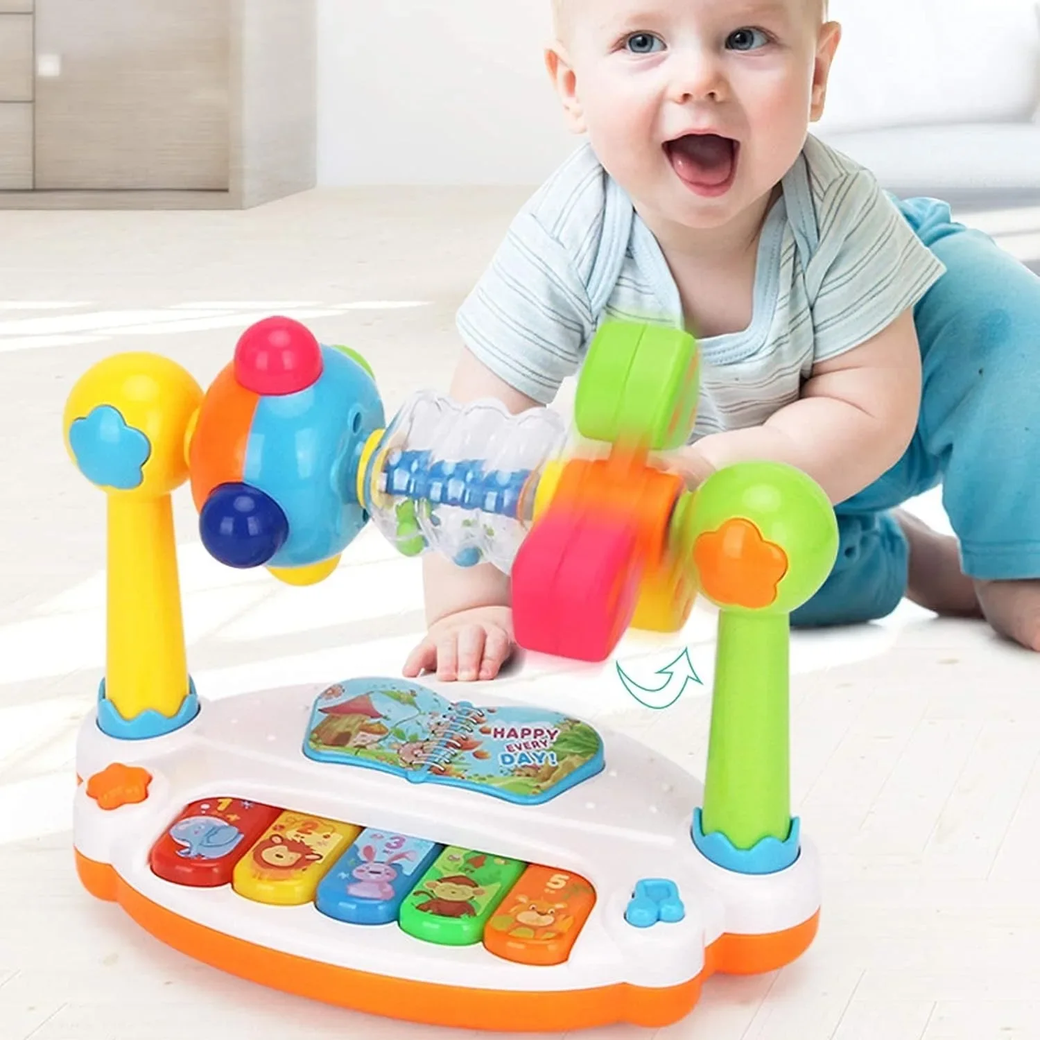 Jouets de Piano pour bébé, clavier de Piano musical rotatif pour enfants avec son léger, jouets musicaux pour les tout-petits, jouet musical éducatif précoce