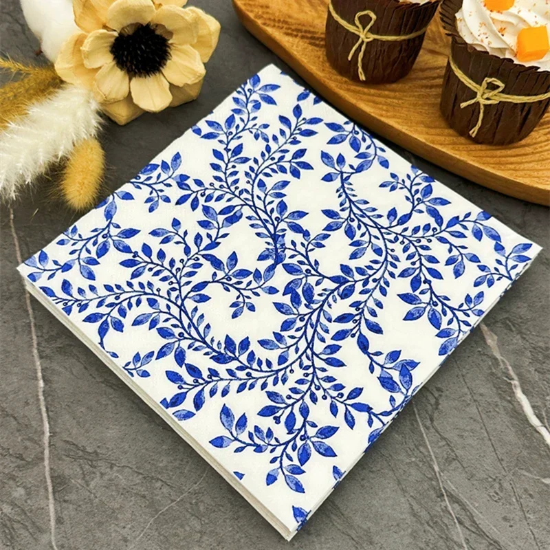 Serviette carrée épaisse avec impression couleur, tissu pour le visage, hôtel, Restaurant occidental, réglage de la Table, serviettes céladon, serviettes en papier, 20 pièces
