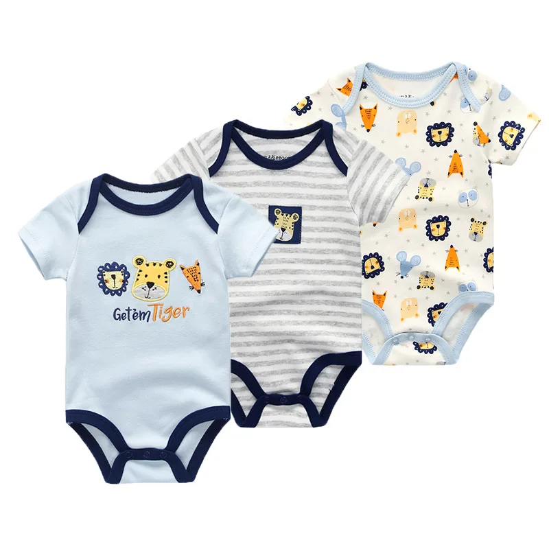Combinaisons de batterie pour bébé garçon, grenouillères en coton à manches courtes, vêtements doux pour nouveau-né, dessin animé d'été