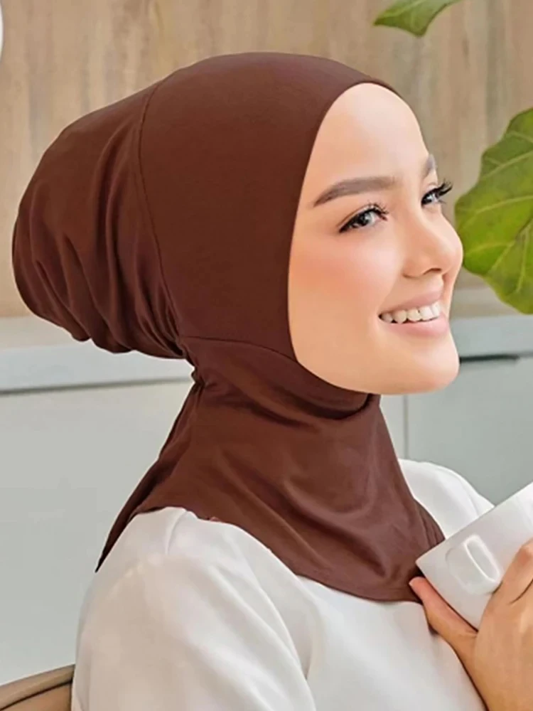 Ramadan femmes musulmanes Hijab casquette voile Turban mode Islam Bonnet intérieur solide Jersey sous-écharpe casquettes chapeau dames foulard