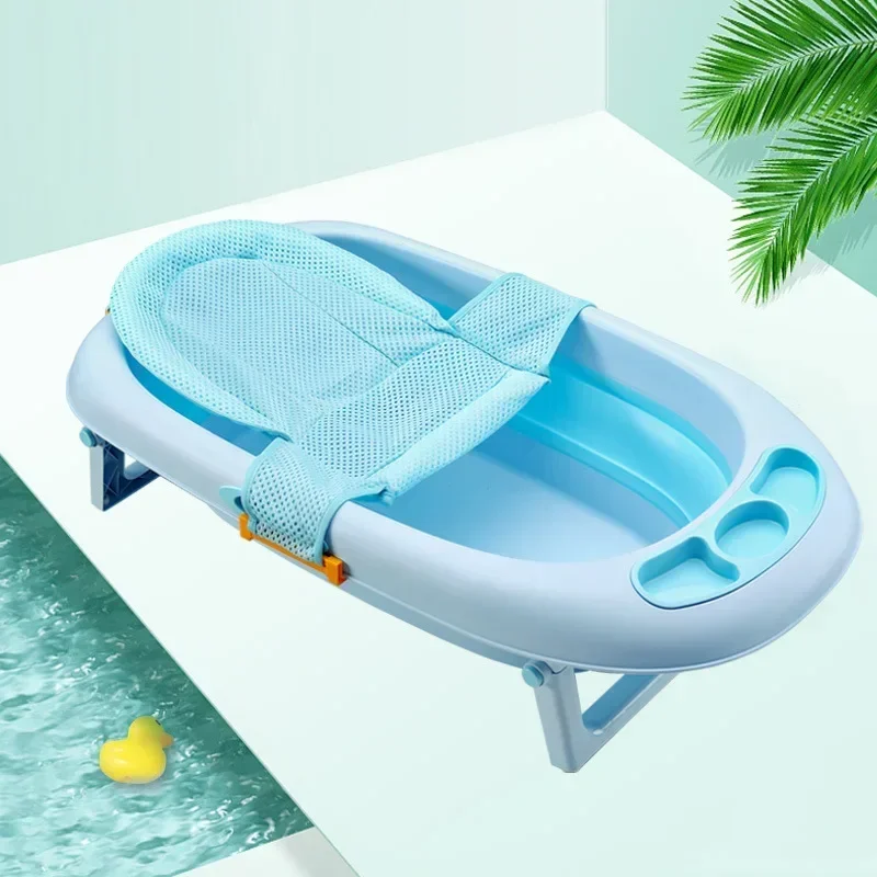 Siège de filet de bain pour bébé, support en polymère, oreiller de baignoire pour nouveau-né, coussin de corps antidérapant pour bébé, chaise pliable, 2 pièces