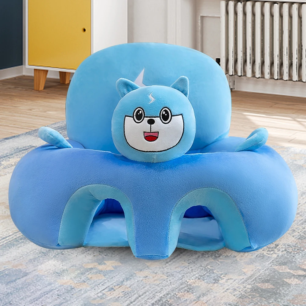 Étui de chaise d'alimentation pour bébé, animal de dessin animé mignon, sécurité, doux, peluche, enfants, coussin de chaise, housse de siège, confort pour les tout-petits, sans remplissage