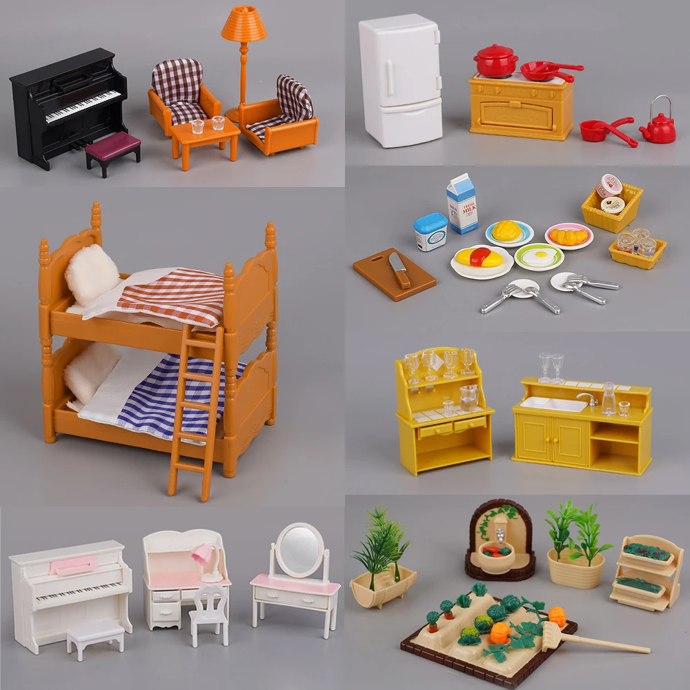 Meubles miniatures 1:12 maison de poupée cuisine salon chambre ensemble bricolage scène poupée jouer décoration fille jouet maison cadeau