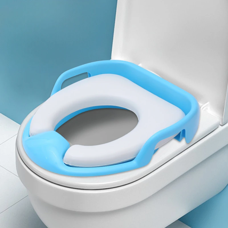 Siège de toilette rembourré en PVC pour enfants, siège de toilette auxiliaire portable pour nourrissons, siège de toilette d'entraînement pour bébés masculins et féminins