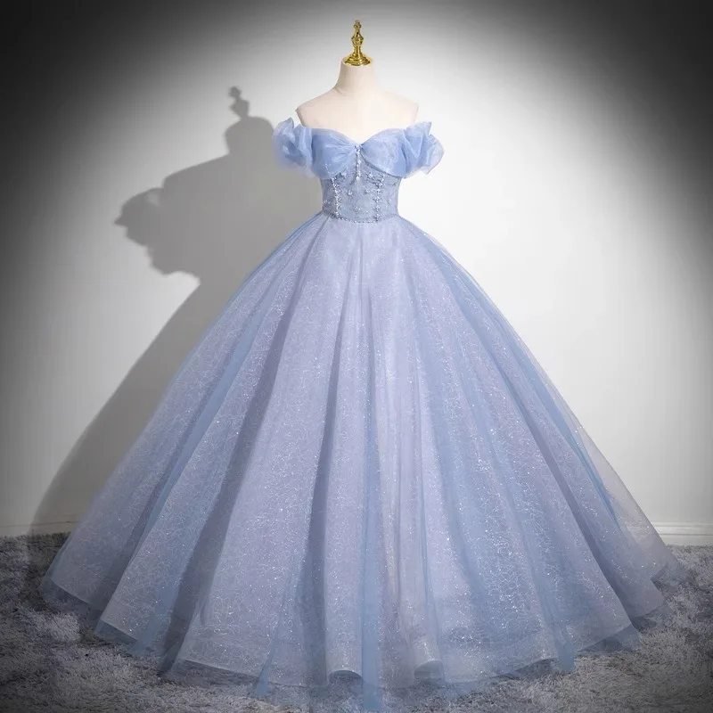 Robe de Rhen tulle bleu clair biscuits, robes de Quinceanera, robe de Rhde mariage, robe de cocktail de Rhde princesse, Off the Initiated 15