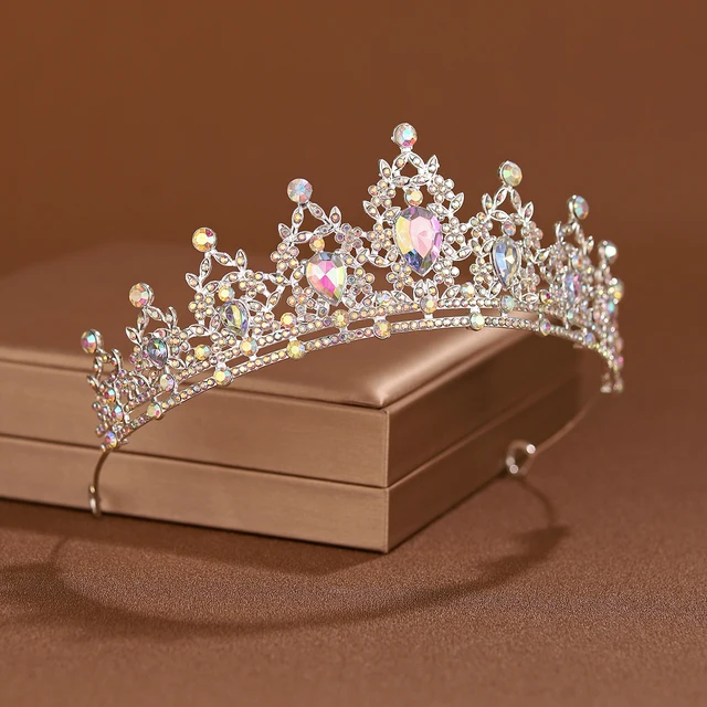 Couvre-chef plusieurs couleurs disponibles pour femmes, couronne de mariage en strass, fête classique, diadème d'anniversaire, cadeau de Thanksgiving – Image 2