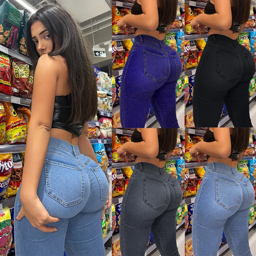 Jean Sexy pour femmes, Leggings crayon, Style Ins, mode européenne et américaine, tendance Jn09