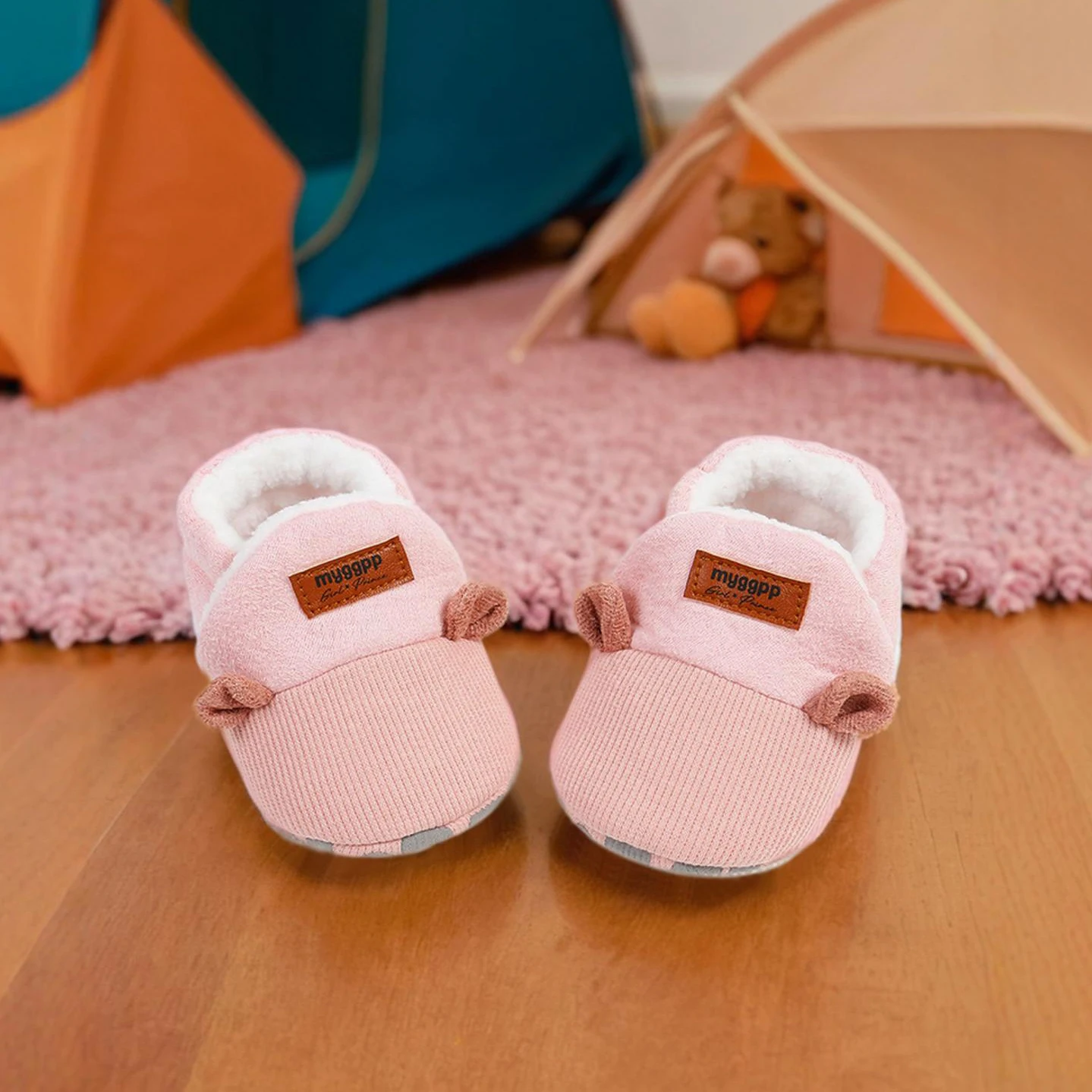Bottes de neige coordonnantes pour bébé fille et garçon, chaussons chauds et confortables pour nouveau-né