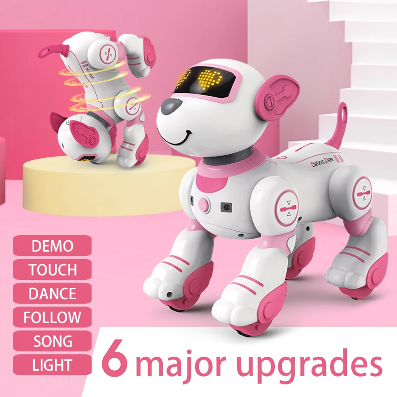 Animal électronique intelligent pour animaux de compagnie, Robot chien RC, télécommande vocale, jouets amusants, chant, danse, chiot, cadeau d'anniversaire pour enfants