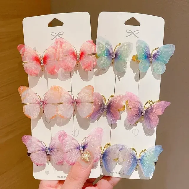 Épingles à cheveux papillon colorées pour filles, barrettes pour enfants, ornement de cheveux doux, vêtements de sauna arc-en-ciel, accessoires de mode – Image 2