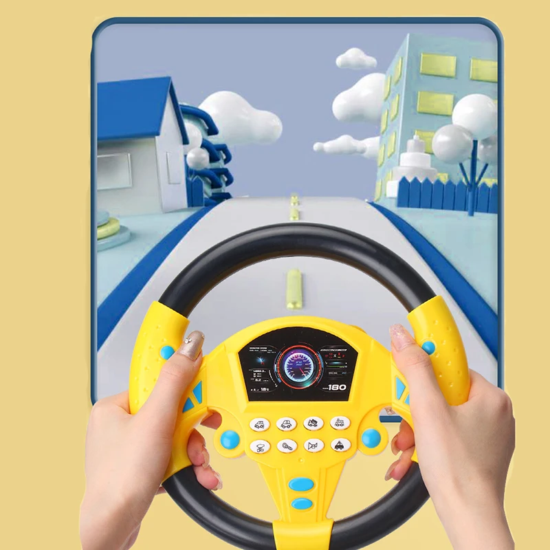 Volant vertical pour passager avant, jouet de simulation monté sur voiture, machine d'apprentissage pour l'éducation précoce des enfants