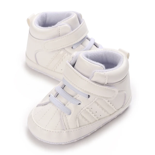 Chaussures pour nouveau-né garçon de 0 à 18 mois, chaussures de sport décontractées à rayures en PU, semelle souple, chaussures de marche confortables – Image 4