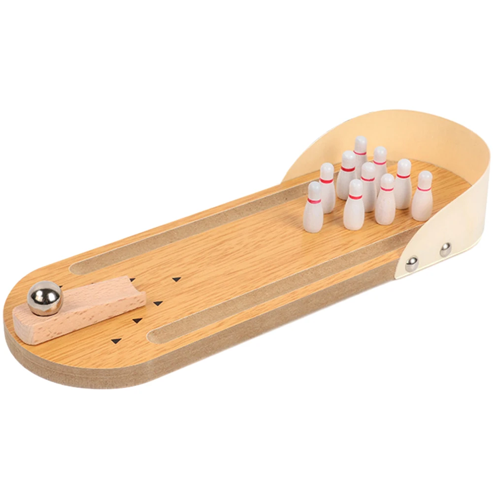 Tabletop Mini Bowling Game Set with 10 Pins Portable Tabletop Bowling Game Desktop Bowling Set for Family Adults Kids