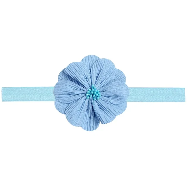 Bandeau élastique à fleurs pour bébé de 0 à 2 ans, 1 pièce, fait à la main, couleur unie, perle, Double couche, accessoires pour cheveux, cadeaux – Image 5