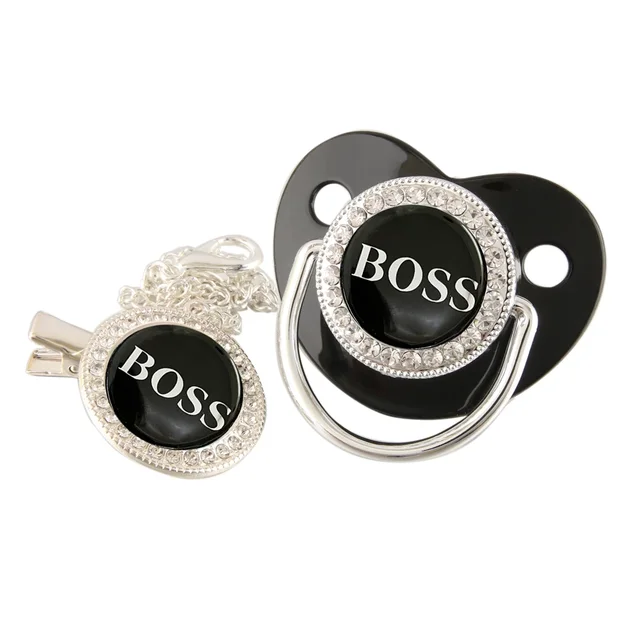 Sucette bébé avec pince à chaîne nouveau-né sans BPA sucette de luxe Bling sucette factice en Silicone Chupeta – Image 4