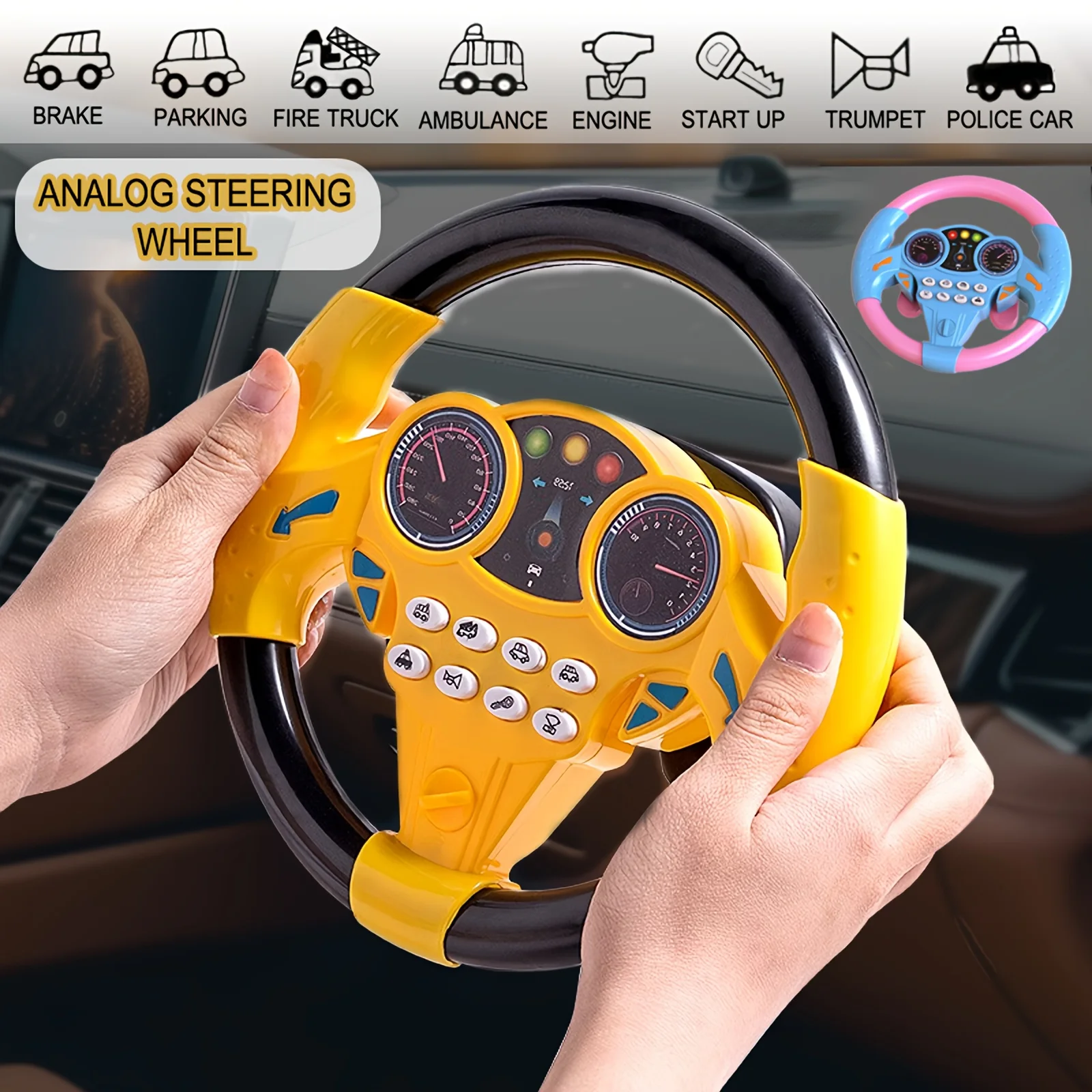 Volant de voiture créatif pour enfants, jouet éducatif, cadeau de Pâques, nouvel an, festival du printemps, 1 pièce